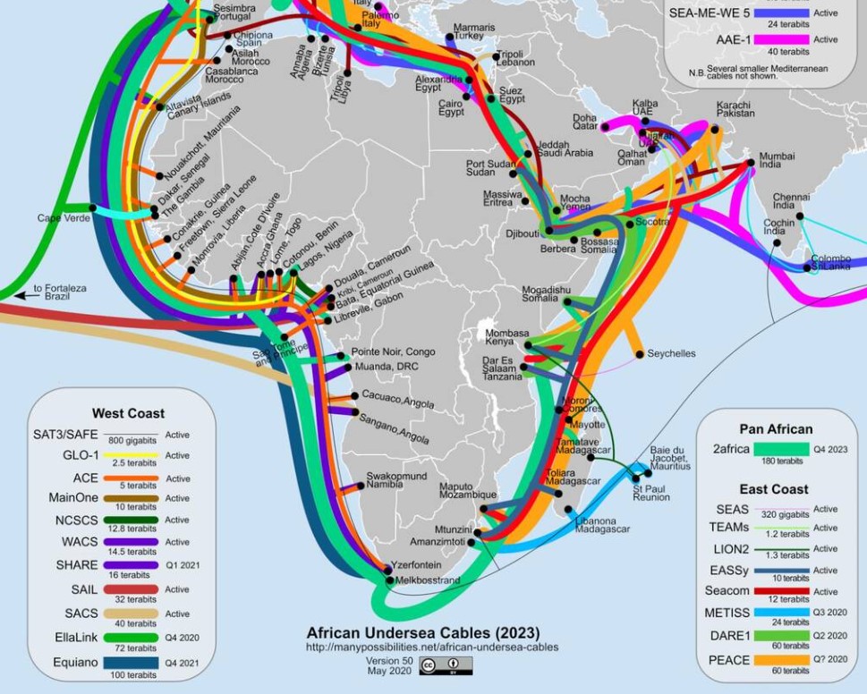 cartographie cable sous marin 2023